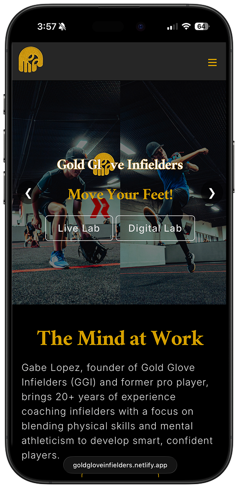 Gold Glove Infielders mobile homepage