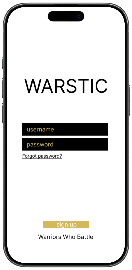 Warstic original login screen, V1