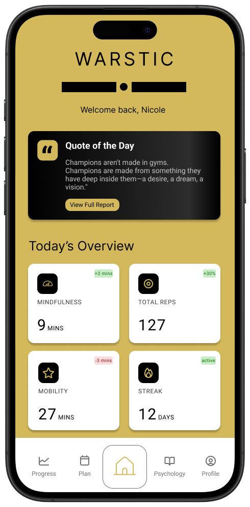 Warstic redesigned dashboard, V2