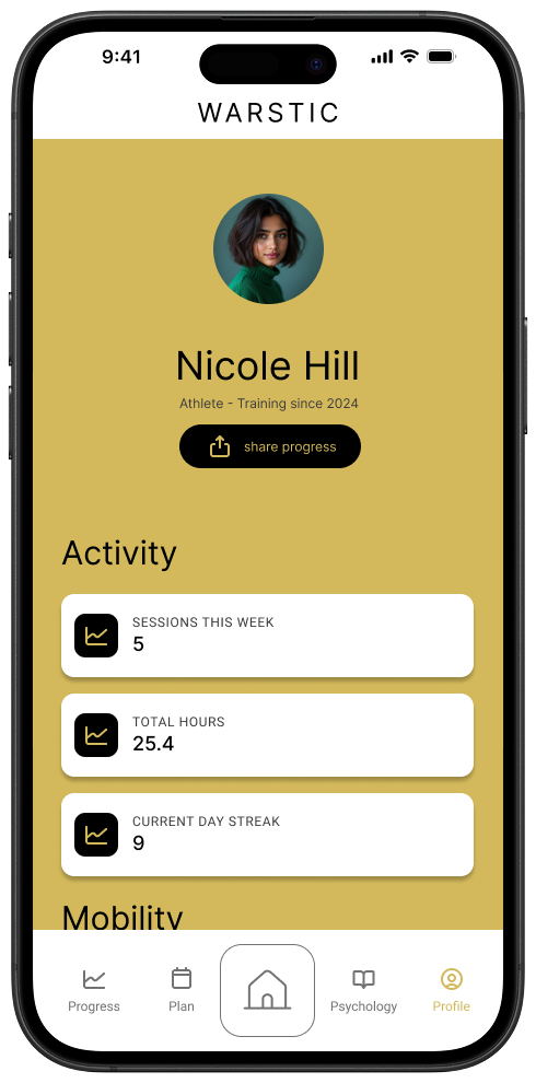 Warstic redesigned profile screen, V2